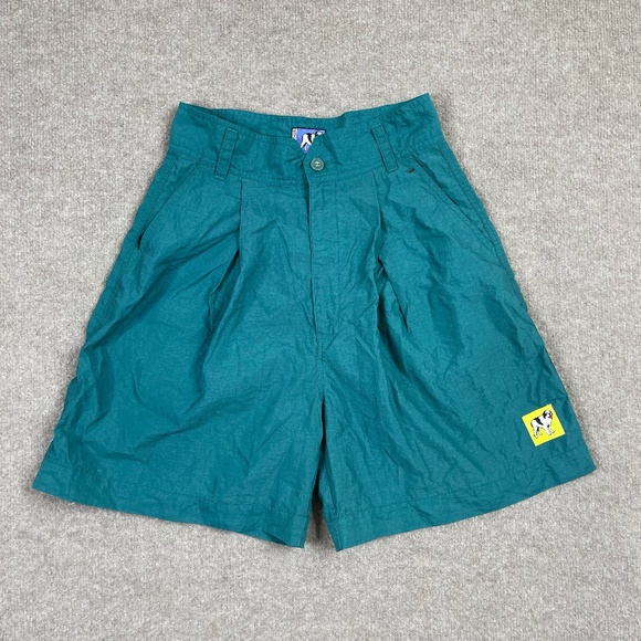 Big Dogs Pants - VINTAGE BIG DOGS HIGH WAIST SHORTS WOMENS MEDIUM BLUE GREEN